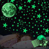 Autocollant Mural Fluorescent Créatif - Lune / étoiles / points ronds